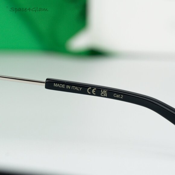 NEW Bottega Veneta BV1301S 004 Silver Green Split Panthos Unisex Sunglasses - Picture 6 of 9